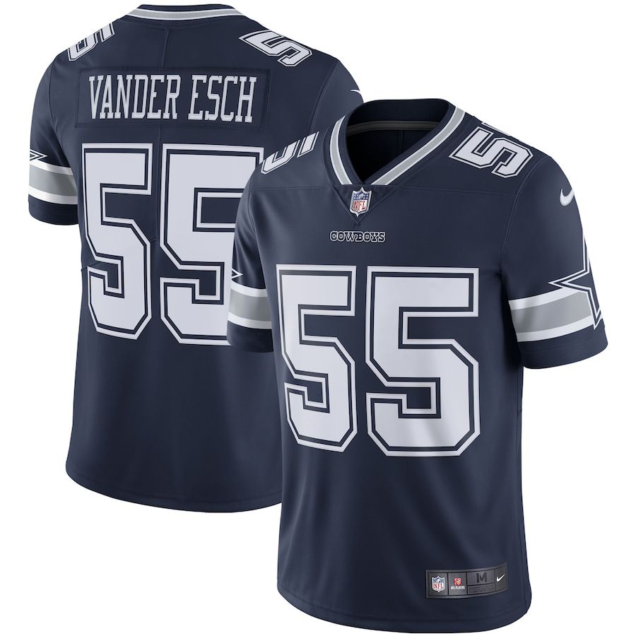 Men Dallas Cowboys 55 Leighton Vander Esch Nike Navy Vapor Limited Player NFL Jersey